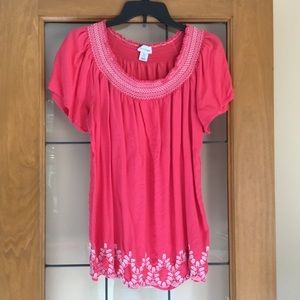 Motherhood maternity shirt / Pink with white detail